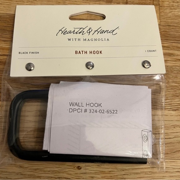 Set of 2 - Hearth & Hand Bath Hook Wall Hook Black. NWT - Picture 2 of 5